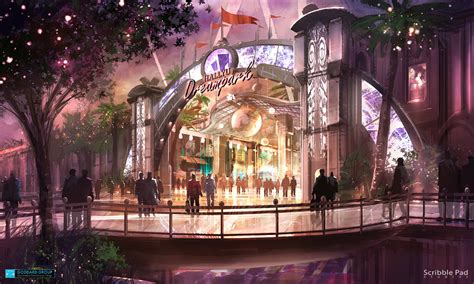 Artstation Theme Park Front Gate Concept Design Scribble Pad