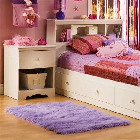 3 piece kids bedroom set with pink canopy bed and (set of 2) night stands in white. South Shore Crystal White Kids Twin Wood Captain's Storage ...