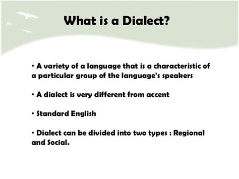 Social Dialects In English