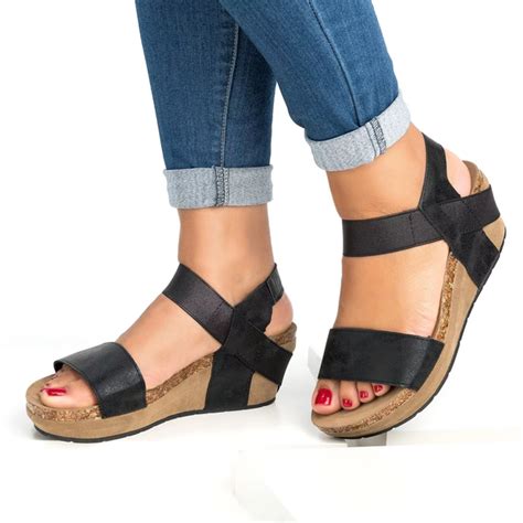 Shoes 2018 Summer Womens Cute Leopard Print Wedges Platform Sandals