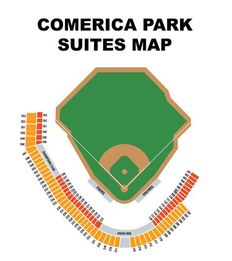 Comerica Park Seating Chart Rows Elcho Table