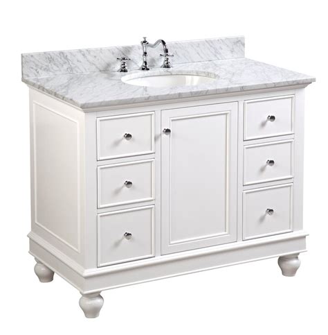 Made from solid birch wood with an antique grey finish, it has a carrara marble top with a backsplash. Bella 42" Single Bathroom Vanity Set & Reviews | Joss & Main