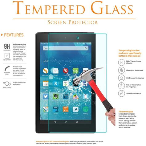 Kindle Fire Hd 8 Screen Protector Fits Hd 8 Inch Tempered Glass Screen Protector For Amazon