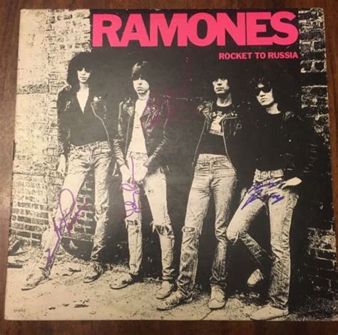 Ramones Rocket To Russia Orig Punk Lp Signed By All Four