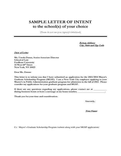 Letter Of Intent Formats Word Excel Templates