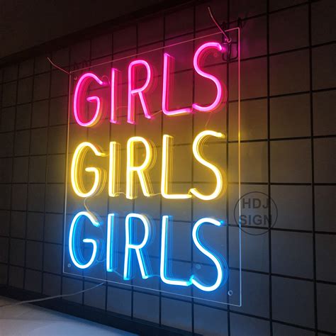 Custom Neon Sign Girls Girls Girls Neon Signcutting To Shape Etsy