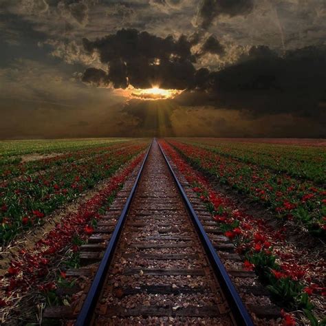 Rail Road Beautiful Places Wonders Of The World Beautiful Sunset
