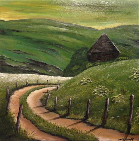 Ich habe im jahr 2014 im hünfelder museum of modern art einen malkurs belegt, seitdem hat mich die malerei nicht mehr in ruhe gelassen. Hütte im Voralpenland - Malen, Gelb, Wunschbild, Malerei ...