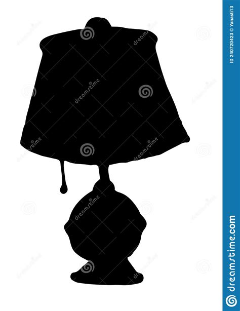 Icon Silhouette Lamp Under A Lampshade Vector Insulated Desk Lamp
