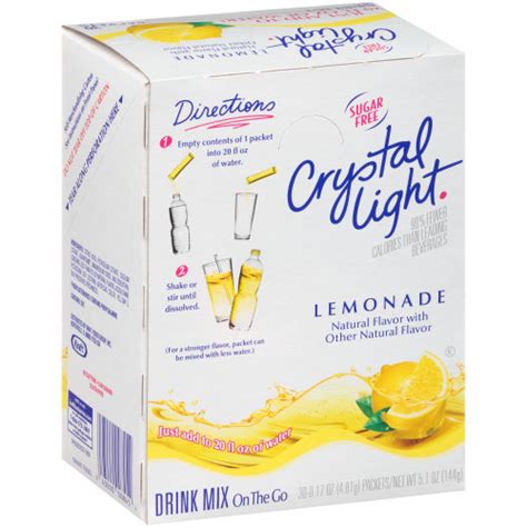 Crystal Light Sugar Free Lemonade On The Go Powdered Mix 30 017 Oz