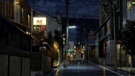 City Background Anime Rain Icerem