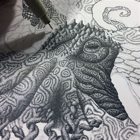 Millions Of Dots Form Intricate Pen Drawings To Raise Environmental