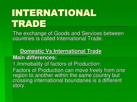 Ppt International Trade Powerpoint Presentation Free Download Id