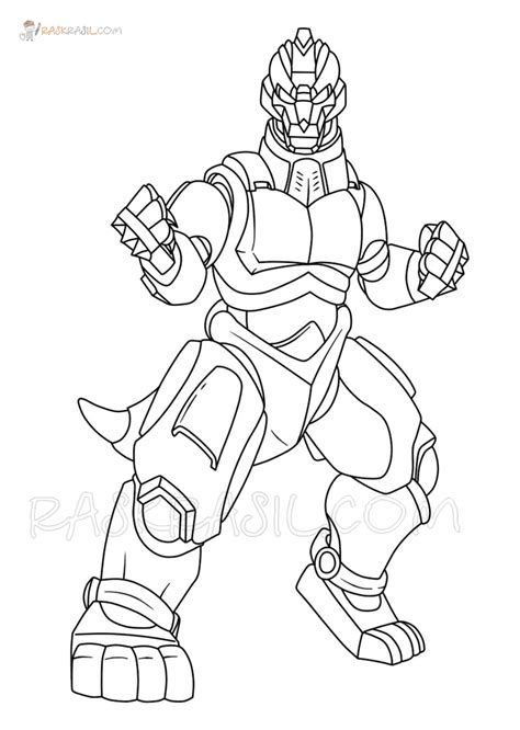Mechagodzilla With Energy Charged Punches And Kicks Coloring Pages