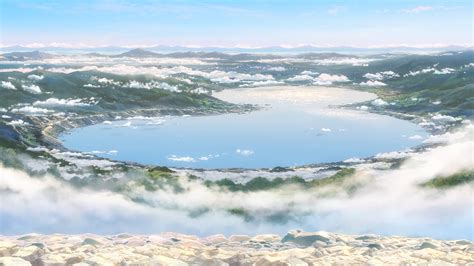 Lake Near Mountains Makoto Shinkai Kimi No Na Wa Anime Hd Wallpaper