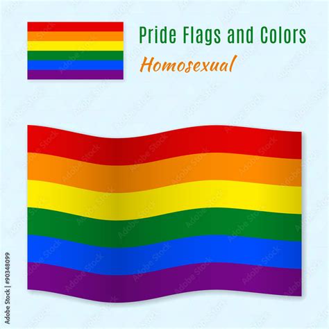 Six Color Rainbow Gay Pride Flag With Correct Color Scheme Stock