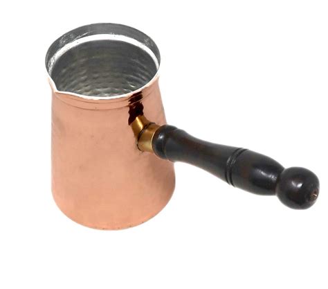 Buy Shalinindia Copper Mug Long Handle Turkish Pot For Warming Water Coffee Tea 300 Ml Online