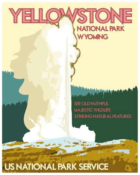 Yellowstone National Park Travel Poster Yellowstone Travel Etsy In
