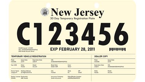 Fake Printable Temporary License Plate Template