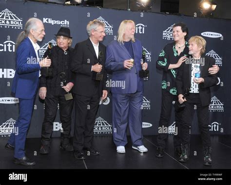 Members Of The Band Yes Arrive In The Press Room At The 32nd Annual