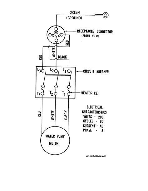 Diagram of deep well submersible well pump installation with sanitary well seal and pitless adaptor. Figure 4-15. Wiring diagram for water pump.