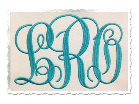 Large Fancy Curly Monogram Machine Embroidery Font Rivermill Embroidery