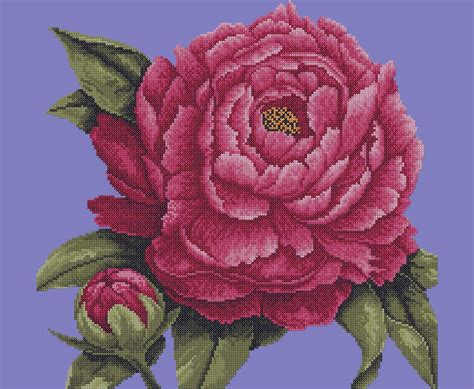 Big Rose Cross Stitch Free Embroidery Design 8 Cross Stitch Machine