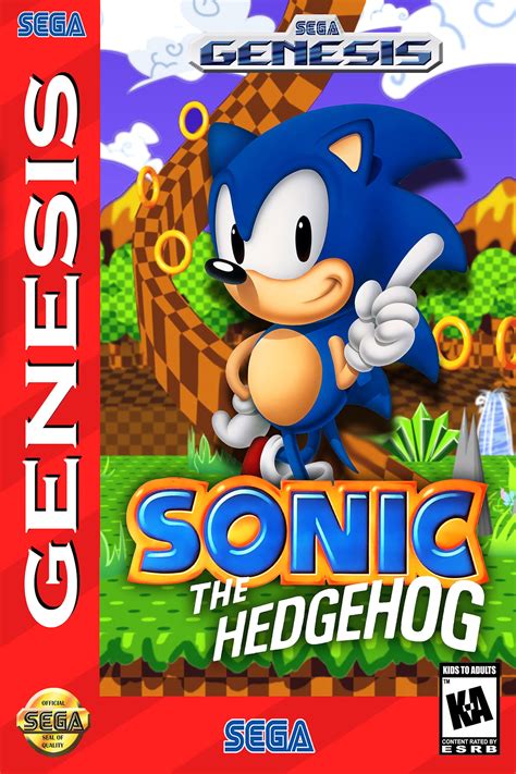 Sonic The Hedgehog Sega Genesis Game Box Cover Art Poster Etsy