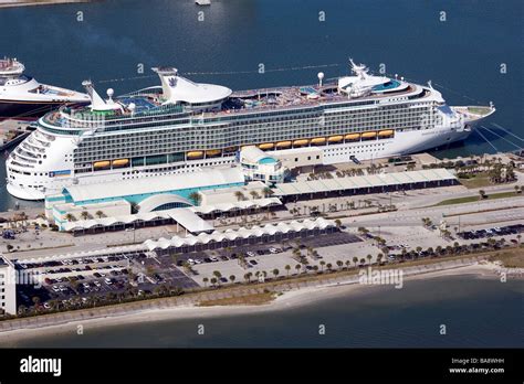 Cruise Ships In Harbor At Port Canaveral Cocoa Beach Florida Stock