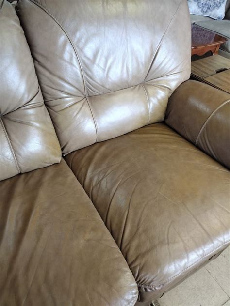 Beige Double Reclining Sofa By Lazboy Roth And Brader Furniture