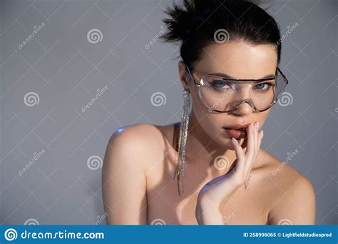 Portrait Of Woman With Sunglasses Stock Image Image Of Brunette