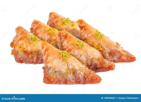 Turkish Ramadan Dessert Baklava Isolated On White Stock Image Image