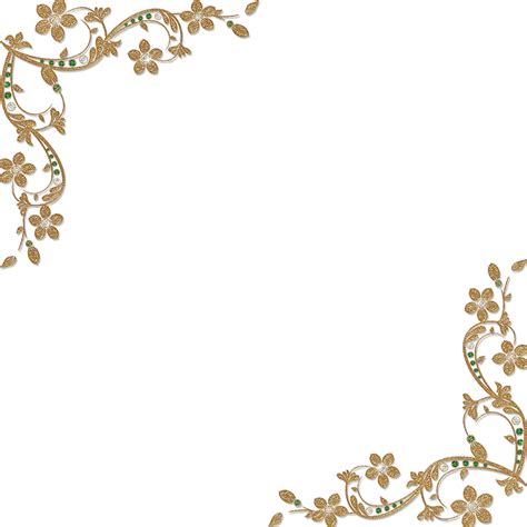 Golden Floral Corners Frame 1 By Paw Prints Designs On Deviantart