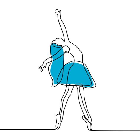 One Line Ballet Dancer Continuous Hand Drawn Minimalist Design Ballet