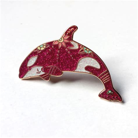Salty Sea Series Orca Whale Hard Enamel Pin By Peachish On Etsy With