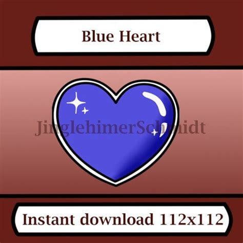 Blue Heart Emote Twitchdiscord Etsy