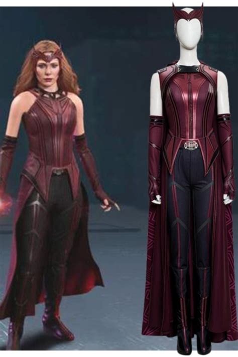 scarlet witch wanda maximoff cosplay costume cape wandavision no boots cosplay