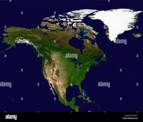 Satellite Image Of North America Earth From Space Stock Photo Alamy