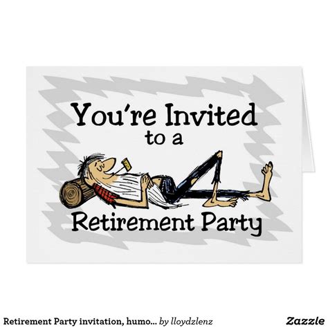 Retirement Party Invitation Humor Rip Vanwinkle Retirement Party