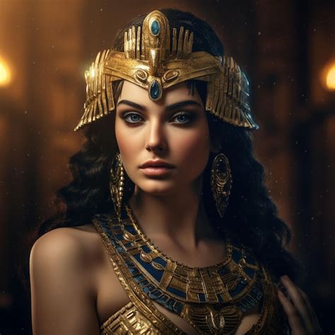 Premium Ai Image Portrait Of A Beautiful Egyptian Woman With Golden Jewelry Luxury Fashion