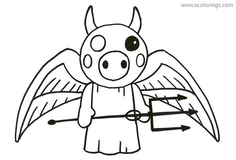 Demon from Piggy Roblox Coloring Pages. | Cartoon coloring pages