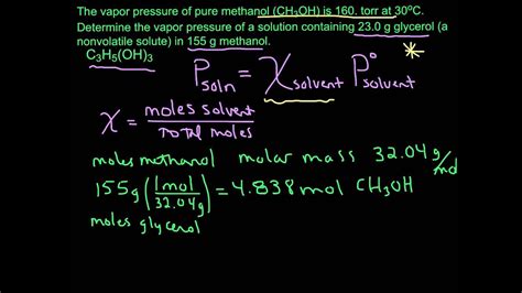 Vapor pressure of water from 0 °c to 100 °c. Calculating Vapor Pressure using Raoult's Law (nonvolatile ...