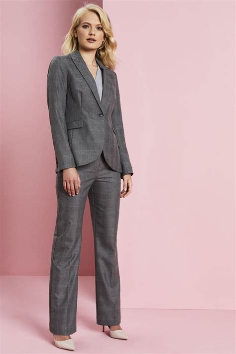 Womens Alderley Straight Leg Trouser Suit Grey Check Shop All