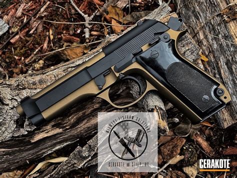 Two Toned Beretta 92s Handgun Using Cerakote H 146 And H 148 By Tristan