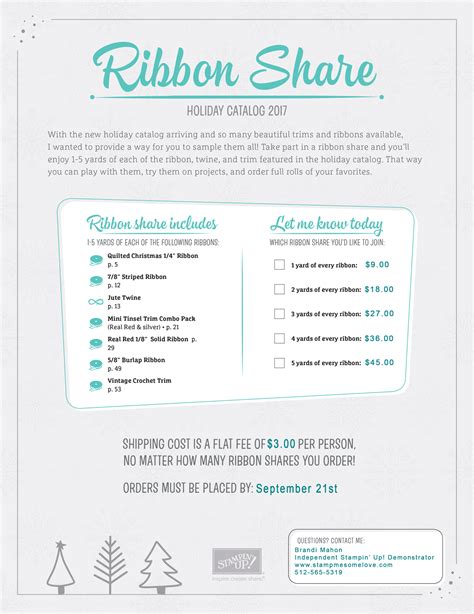 2017 Stampin' Up! Holiday Ribbon Share - Stamp Me Some Love | Holiday ribbon, Holiday catalog ...
