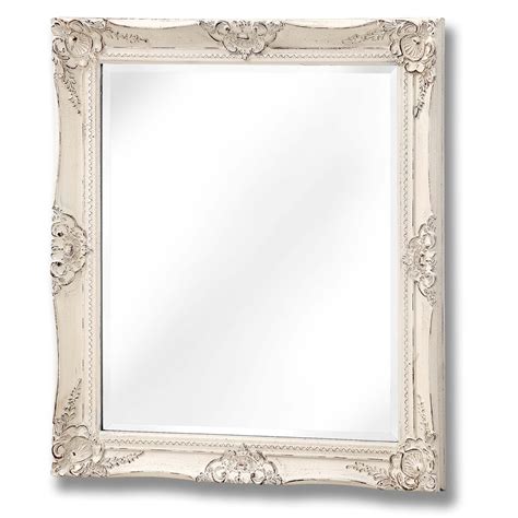 Antique French Style White Ornate Mirror Homesdirect365