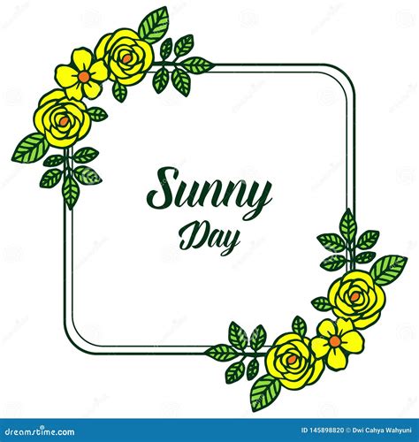 Vector Illustration Of Design Sunny Day With Wreath Frame Stock Vector