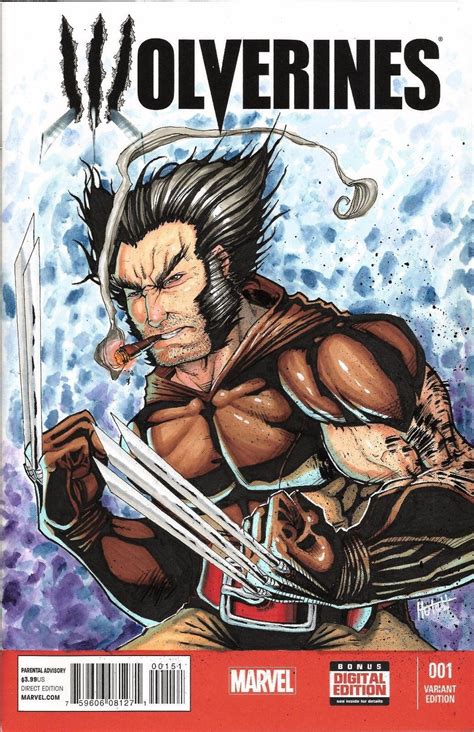 Wolverine Comic Book Sketch Cover Original By Hutch Marvel Etsy