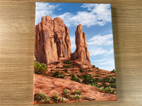 Acrylic Painting Desert Rocks Landscape Etsy