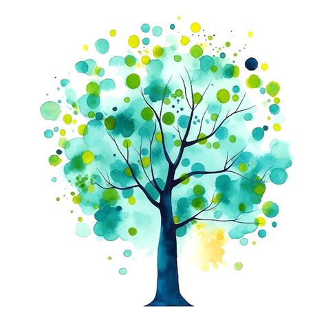 Premium Vector Abstract Tree Watercolor Hand Painted